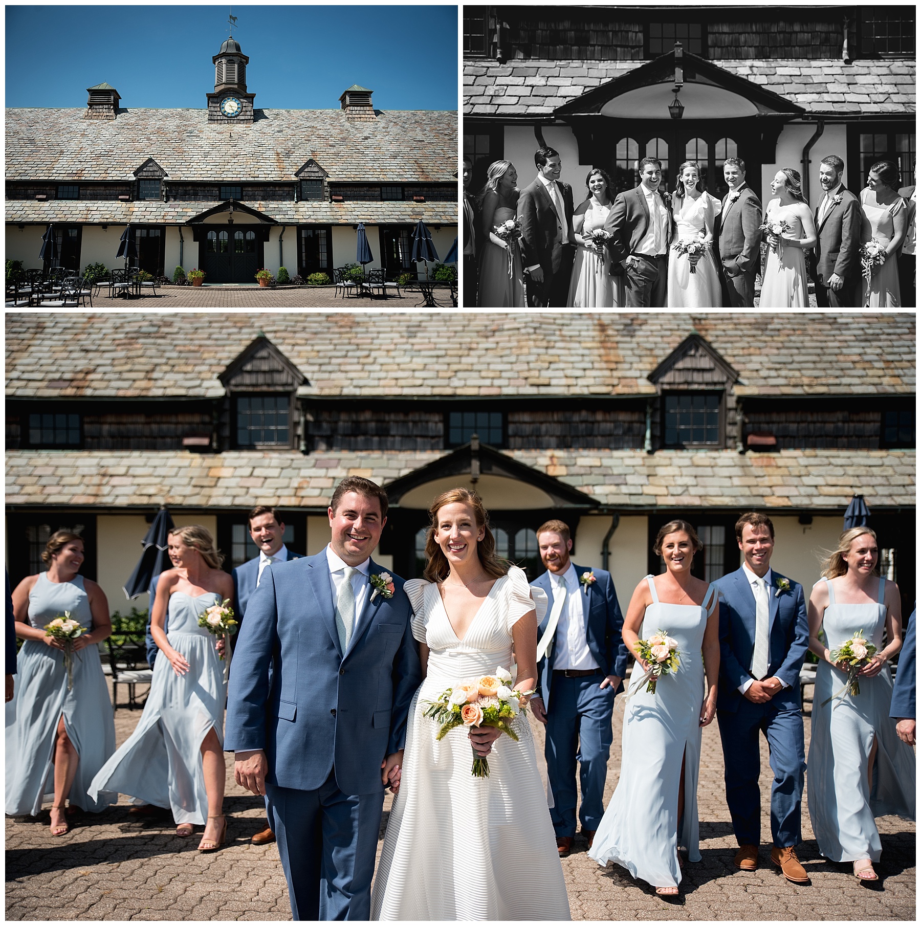 bridal party portraits on sunny day