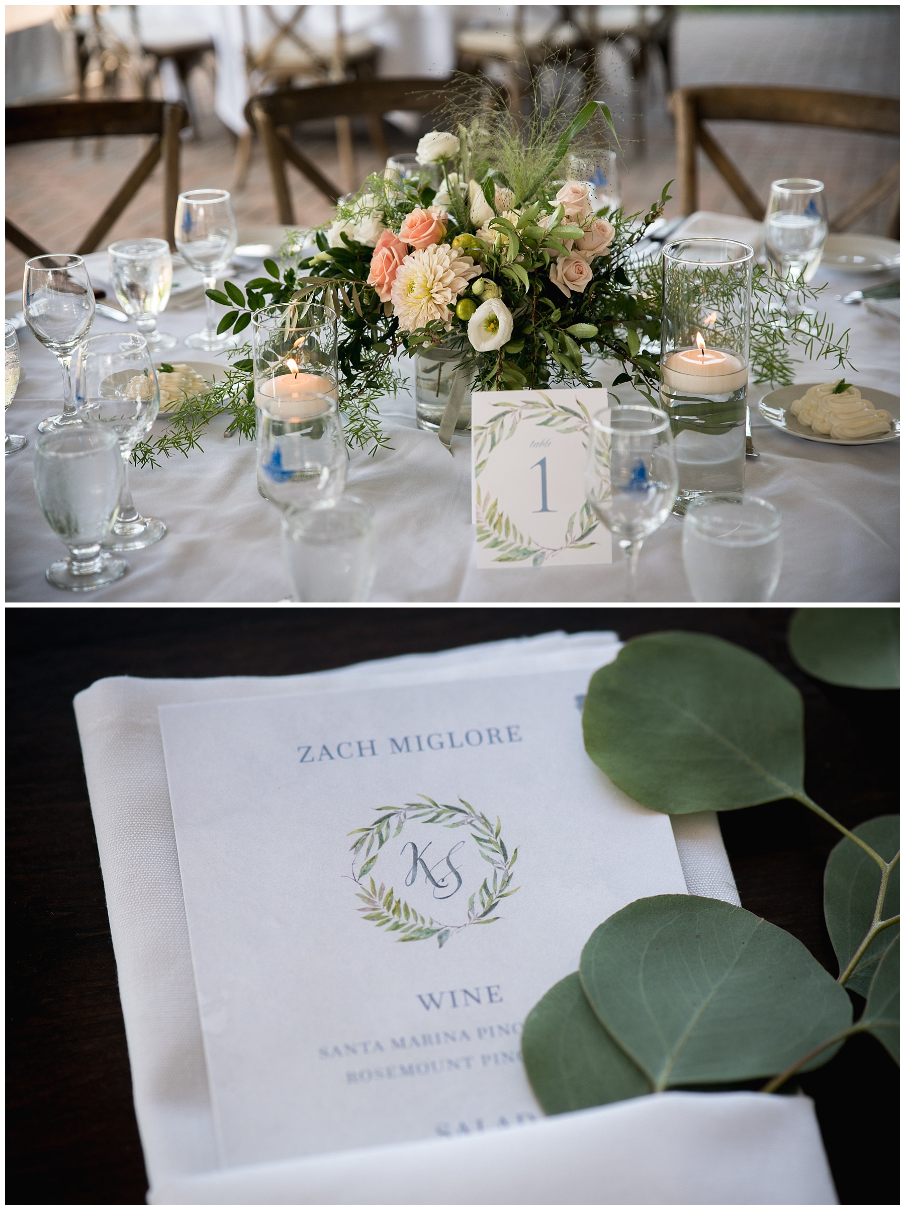 elegant wedding day details and table setting